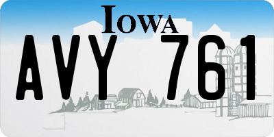 IA license plate AVY761