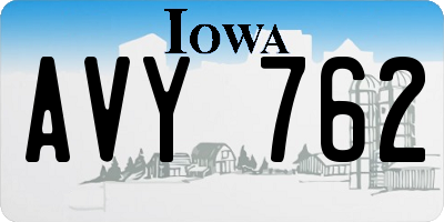 IA license plate AVY762
