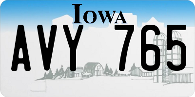 IA license plate AVY765