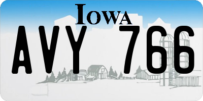 IA license plate AVY766