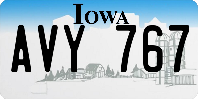 IA license plate AVY767
