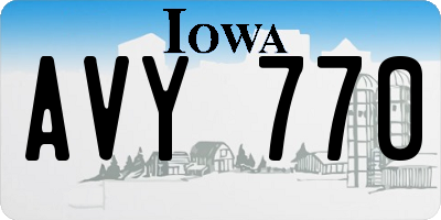 IA license plate AVY770