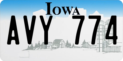 IA license plate AVY774