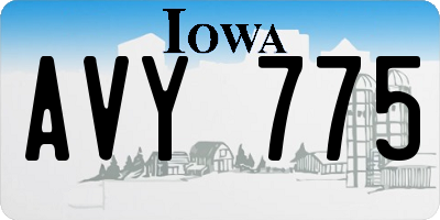 IA license plate AVY775