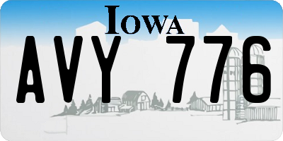 IA license plate AVY776