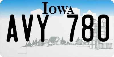 IA license plate AVY780