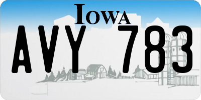 IA license plate AVY783
