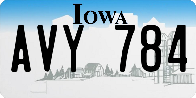 IA license plate AVY784