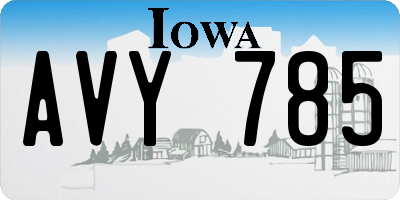 IA license plate AVY785