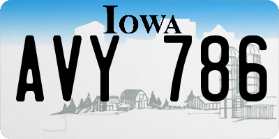 IA license plate AVY786
