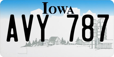 IA license plate AVY787