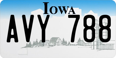 IA license plate AVY788