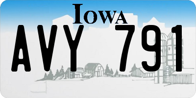 IA license plate AVY791
