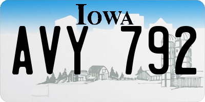 IA license plate AVY792