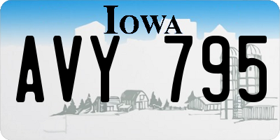 IA license plate AVY795