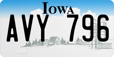 IA license plate AVY796