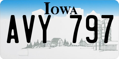 IA license plate AVY797