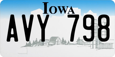 IA license plate AVY798