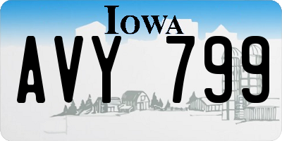 IA license plate AVY799