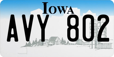 IA license plate AVY802