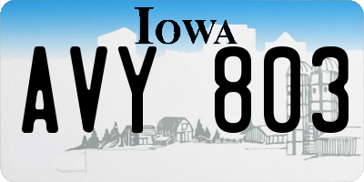 IA license plate AVY803