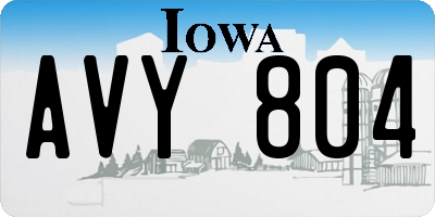 IA license plate AVY804