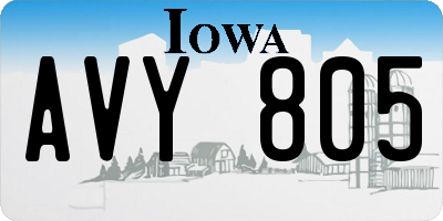 IA license plate AVY805