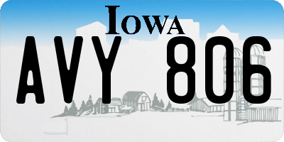 IA license plate AVY806