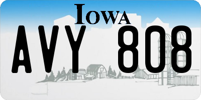 IA license plate AVY808