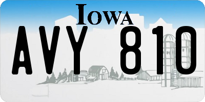 IA license plate AVY810