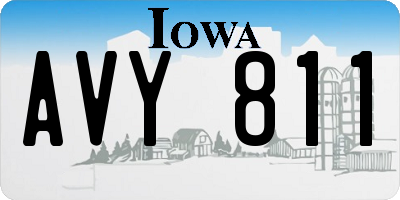 IA license plate AVY811