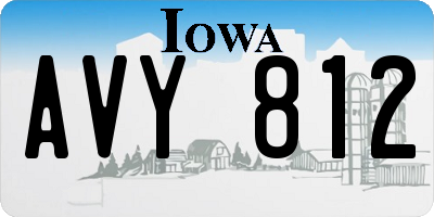 IA license plate AVY812