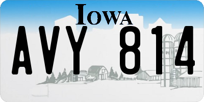 IA license plate AVY814