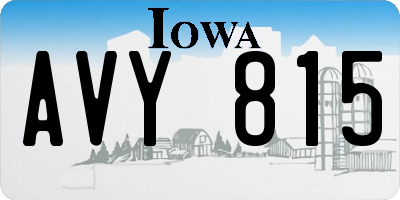 IA license plate AVY815