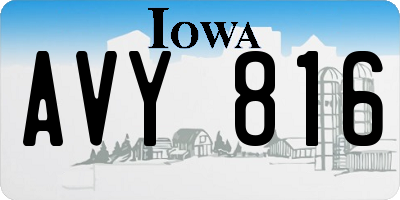 IA license plate AVY816