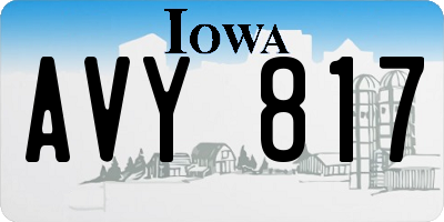 IA license plate AVY817