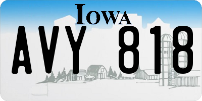 IA license plate AVY818
