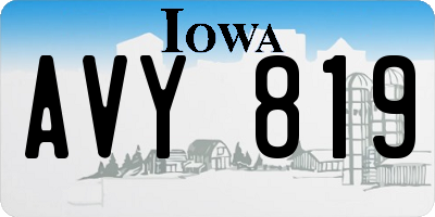 IA license plate AVY819
