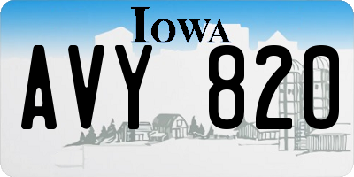 IA license plate AVY820