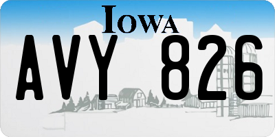 IA license plate AVY826