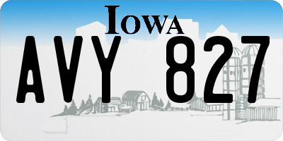 IA license plate AVY827