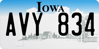 IA license plate AVY834