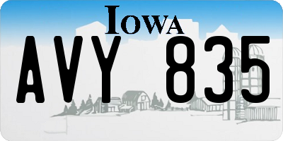 IA license plate AVY835