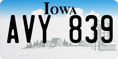 IA license plate AVY839