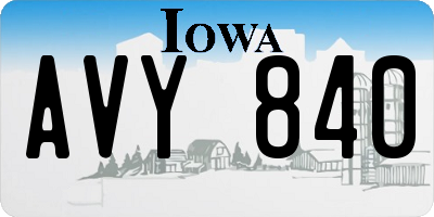 IA license plate AVY840