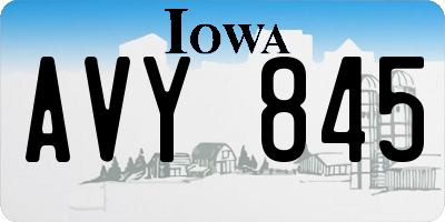 IA license plate AVY845