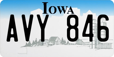 IA license plate AVY846