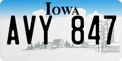 IA license plate AVY847