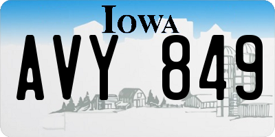 IA license plate AVY849