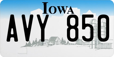 IA license plate AVY850